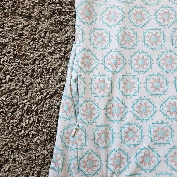 William Murray Golf Dress Womens XS Teal Geometric Floral Polo Short Sleeve - Picture 5 of 7